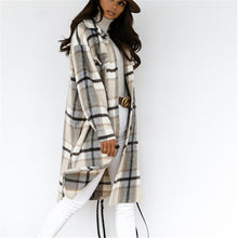 Load image into Gallery viewer, Tacy Turn-Down Collar Plaid Coat