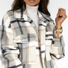 Load image into Gallery viewer, Tacy Turn-Down Collar Plaid Coat