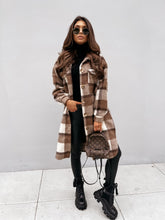 Load image into Gallery viewer, Tacy Turn-Down Collar Plaid Coat