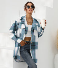 Load image into Gallery viewer, Tacy Turn-Down Collar Plaid Coat